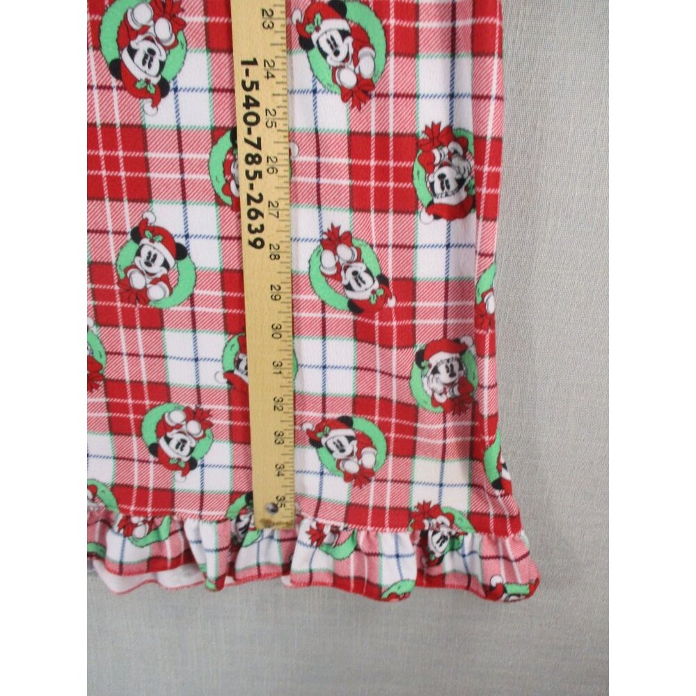 Disney Minnie Mouse Girls Christmas Nightgown Size 10 Red Plaid Long Sleeve - Picture 5 of 7